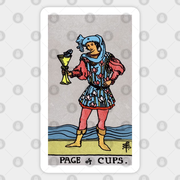 Tarot Card = Page of Cups Sticker by tetratarot